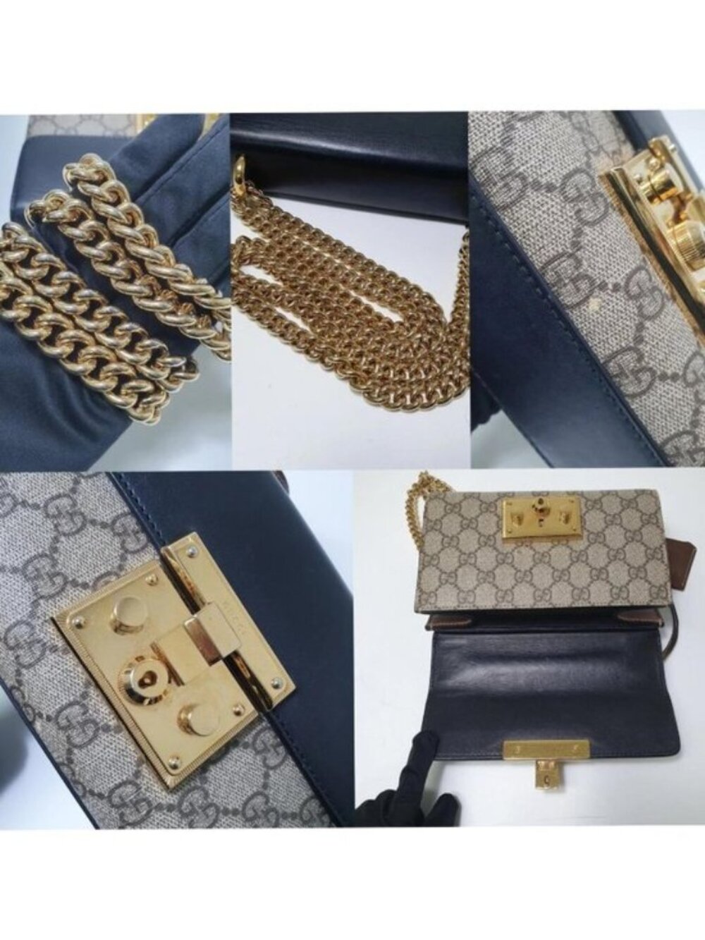 Authentic Gucci Padlock GG Supreme Small Chain Shoulder Crossbody Bag - Picture 8 of 12